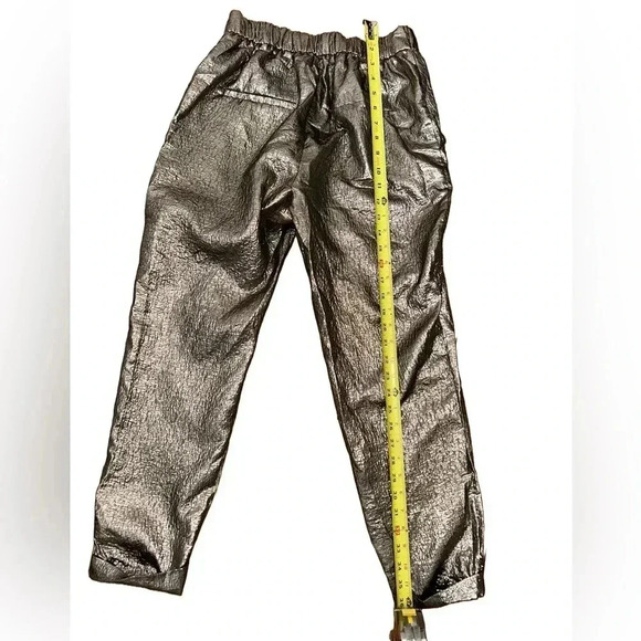 Zara Trafaluc Collection Gold Metallic Pants with Stretch Size Small - Picture 3 of 8